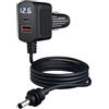 MMOBIEL Adattatore Auto per Starlink Mini di MMOBIEL - Caricatore USB da Accendisigari 12V-24V DC - Cavo Resistente da 3M (60W), Doppie Porte USB-C e A (33W), Display LCD della Tensione - Auto, Camion, Camper