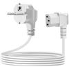 YINGAYOU Cavo Alimentazione Schuko IEC C13 10A 250V Cavo Alimentazione PC Corto Spina Schuko CEE 7/4 a Presa C13 per PC, Computer, Monito (Bianco, 3 m)