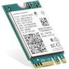 Binardat Scheda WiFi 6E M.2 Adattatore di rete WiFi AX210NGW, chip Intel AX210 Bluetooth 5.3, Tri-Band 5400Mbps 2,4 GHz/5 GHz/6 GHz OFDMA e MU-MIMO, per laptop Windows 10/11