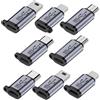 RULGOI Adattatore da USB C a Lightning, Adattatore Micro USB a USB C, Adattatore Mini USB [Confezione da 8] USB 2.0 da Femmina a Maschio per iPhone, Navigazione, Action Camera, Smartphone