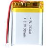 Uxney Batteria agli ioni di litio agli ioni di litio da 3,7 V, 900 mAh, 763040 mAh, con connettore 2P PH con griglia da 2,0 mm