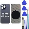 Peixiong Sostituzione del coperchio del vetro posteriore 15 Pro per iPhone 15 Pro Sostituzione del vetro posteriore posteriore da 6,1 '' con kit di strumenti di riparazione (Titanio Blu)