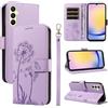 Bravoday Cover per Samsung Galaxy A25 5G, Custodia in PU Pelle Portafoglio Flip Schede con Slot per Carte, Magnetica Antiurto Cover per Galaxy A25 5G, Viola