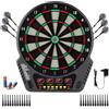 Eloklem FB-32 - Bersaglio elettronico professionale per freccette con 4 display LCD e 6 freccette e 24 frecce, 27 giochi con 243 opzioni di gioco per 16 giocatori