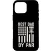 Disc Golf Dad Gear Fathers Day Store Custodia per iPhone 16 Pro Max Best Dad By Par Disc Golf Festa del papà Frisbee con bandiera americana