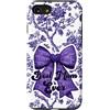 For Mum Inspirations Custodia per iPhone SE (2020) / 7/8 Chinoiserie Nastro Floreale Viola Fiocco Supercute Best Mum Ever