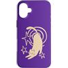 Y2K 90s Funny Cat Tomcat Kitten Art Custodia per iPhone 16 Plus 90s Y2K Carino Sleepy Gatto Tomcat Stretching sotto Starry Tail