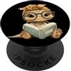 Teacher Student Reader Library Bookworm Tartaruga bambino libro aperto lettura animale amante grafico ritratto PopSockets PopGrip Adesivo