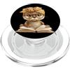 Teacher Student Reader Library Bookworm Tiny Puppy Open Book Reading Dog Lover Graphic Occhiali rotondi PopSockets PopGrip per MagSafe
