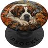 Autumn Garden Vintage Dogs Maestoso San Bernardo Cane Arte Floreale PopSockets PopGrip Adesivo