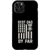 Disc Golf Dad Gear Fathers Day Store Custodia per iPhone 11 Pro Best Dad By Par Disc Golf Festa del papà Frisbee con bandiera americana