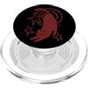 Y2K 90s Funny Cat Tomcat Kitten Art Y2K 90s Carino Sleepy Gatto Tomcat Stretching sotto Starry Tail PopSockets PopGrip per MagSafe