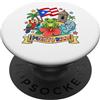 Puerto Rico Heritage & Cultural Pride Ki Puerto Rico Kids Coquí Frog Parrot Lamantino Bandiera Heritage PopSockets PopGrip Adesivo