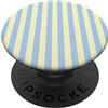 Elegant Geometric Vertical Lines Pattern Linee Verticali Estetiche A Righe Azzurre Giallo Burro PopSockets PopGrip Adesivo