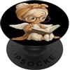 Student Reader Teacher Theme Library Gra Alato Ragazza Aperto Libro Lettura Libro Amante Grafica Angelo Bambino PopSockets PopGrip Adesivo