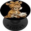 Bookworm Teacher Theme Library Reader Gr Baby Tiger Open Book Reading Graphic Portrait Occhiali rotondi PopSockets PopGrip Adesivo