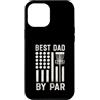 Disc Golf Dad Gear Fathers Day Store Custodia per iPhone 12 Pro Max Best Dad By Par Disc Golf Festa del papà Frisbee con bandiera americana