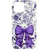 For Mum Inspirations Custodia per iPhone 15 Chinoiserie Nastro Floreale Viola Fiocco Supercute Best Mum Ever