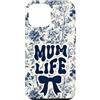 For Mum Inspirations Custodia per iPhone 12 Pro Max Mamma Chinoiserie Fiocco Floreale Blu Supercute Mum Life