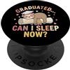 Funny Lazy Girl Graduation Sloth Class o Lazy Girl Graduazione Bradipo Coquette Bow High School College PopSockets PopGrip Adesivo