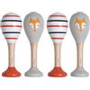 Kindsgut Sonagli (set di 4), strumenti musicali per neonati e bambini, ideali per il viaggio, colori tenui e alta qualità, volpe e strisce