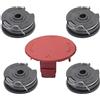 Zguziji 4 Bobine di Filo+1 Copertura Bobina,Bobina di Filo per tagliaerba a Batteria,Compatibile con Trimmer Bosch Art 24,27,30 e Art 30-36 Li,intercambiabili con F016800351