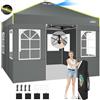 COBIZI Gazebo 3x3 con Blocco Centrale a Un Solo Pulsante, Pieghevole Impermeabile, 4Pannelli Laterali, Tendone da Esterno, 3 Altezza Regolabile, Protezione UV, Strisce Fluorescenti e Ventilazione