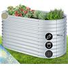 Blumfeldt Fioriera da Esterno, Orto Verticale Rialzato per Balcone e Giardino, Mini Orto Rialzato per Piantine, Giardino Verticale Impermeabile e Antiruggine 1.6m (Argento)