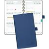 POPRUN Agenda Tascabile Settimanale 2026 2027 8,8 x 15,9cm | Spirale Diario Scuola Piccola, 17 Mesi da Ago.2026 a Dic.2027, Copertina Morbida in Pelle Vegana(Blu Marino)
