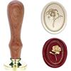 Poemluve Timbro per Ceralacca 3D in Rilievo Ape Sigillo di Cera in Ottone Personalizzato con Manico in Legno per Buste, Inviti, Fai da Te, Scrapbooking (Rosa 3D)