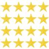 QUARKZMAN 16 Pz Stelle Termoadesive, Patch Ricamate a Cucire Stelle, Patch Decorative per Riparazioni Applicazioni per Artigianato Fai da Te Zaini Borse Cappello Abiti, 45mm Giallo