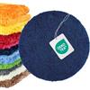 WohnDirect Tappeto bagno rotondo Ø 56 cm, microfibra shaggy a pelo lungo, blu scuro, antiscivolo e assorbente, lavabile in lavatrice 30°C e asciugabile a bassa temperatura, adatto a riscaldamento a pavimento