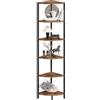 IRCPEN Scaffale Angolare a 6 Ripiani Mobile Angolare Alta Libreria Verticale in Legno 31x 31x 160 cm Per Soggiorno Camera da Letto Cucina Vintage Marrone CS-001RB