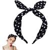 Guqqeuc Cerchietto Con Fiocco A Pois Per Donne Ragazze Fascia Per Il Lavaggio Del Viso Accessori Per Capelli Di Halloween Per Ragazze Donne Nodo Superiore Fascia Per Capelli Con Fiocco Superiore