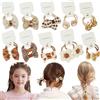 KAQILE 20 elastici per capelli colorati, elastici per capelli, con fiocco non metallico, accessori per capelli per bambine (marrone)