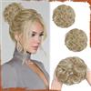 Sofeiyan 2PCS chignon finto per capelli,Ondulato Chignon Finto per Capelli con Elastico,Sintetica Coda di Posticci per Capelli per Donne,Biondo Cenere Chiaro Con Riflessi Biondi