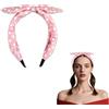 Guqqeuc Fascia Con Fiocco Rosa A Pois Per Donne Ragazze Fascia Con Fiocco Per Capelli Spsi Ricci Accessori Per Capelli A Piselli Per Festa di Halloween Cosplay Cerchietto A Fiocco Per Capelli