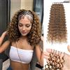 Renyarch Feather Crochet Human Hair Bundles Feather Crochet Hair for Black Women 14 Pollici Deep Wave 125g 100c Honey Blonde Water Wave Wet and Wavy Invisible Knotless Curly Human Extensions