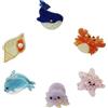 Nudaoz Confezione da 6 mini fermagli per capelli a forma di animale dell'oceano, presa sicura, antiscivolo, ideali come regalo per donne e ragazze