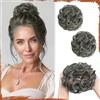 Sofeiyan 2PCS chignon finto per capelli,Ondulato Chignon Finto per Capelli con Elastico,Sintetica Coda di Posticci per Capelli per Donne,Punte Grigie E Bianche