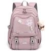 LANSHIYA Borsa da scuola per ragazze zaino casual tinta unita zaini per bambini elementari borsa libro per studenti delle scuole medie, a-viola, 12.5 x 8.6 x 17.7 inches