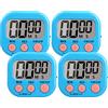 Runmeihe 4 Pezzi Timer Cucina Magnetico, Forte Allarme Timer da Cucina per Bambini, Studio, Esercizio, Timer Digitale con Interruttore ON/OFF (4 Pezzi Blu)