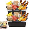 Yitobici Cestino per la spesa pieghevole, con funzione di raffreddamento, termico come cestino da picnic, borsa frigo portatile con manici imbottiti, per shopping, viaggi, picnic, 18 l, 2 pezzi (nero)
