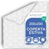 KNERST® Piumino Estivo 200x200 - Trapunta Estiva in Microfibra - Piumone Letto Singolo e Matrimoniale Leggero - Coperta Letto Traspirante Lavabile e Anallergica