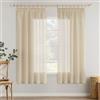 MIULEE Tende Trasparenti Tende per Interni con Nastro Arricciato 2 Pannelli per Finestre Camera da letto Soggiorno Casa Moderna 140X160 CM Beigi