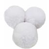 Duories 10 pezzi 8 cm Pompon in pelliccia sintetica, con pon pon in pelliccia di coniglio, palline di peluche per lavori fai da te, cappelli, portachiavi, portamonete, decorazioni per donne, ragazze, bianchi