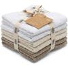 LA CASA DELLE COSE Set 6 Lavette Viso 100% Cotone Spugna 33x33 cm 555 GSM - Asciugamani Piccoli Bagno Morbidi e Assorbenti - Lavette Grandi Premium Colorate per Mani e Viso (Bianco&Crema)