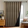Deconovo Tende per Interni con Anelli, Oscuranti 100% con Retro Nero, Tende Termiche Isolanti Moderne per Camera da Letto e Soggiorno, 1 Pannelli, 300x220 cm, Cachi