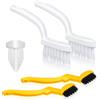 AUAUY 4 Pezzi kit di Pulizia, Kit Spazzola Pulizia Fessure Delle Fessure, Include Spazzole a Forma di V e Spazzola a Setole Rigide, Spazzole Sospesa per Cucina, Bagno, Finestre, Lavandino, Lavatrice