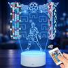AIRUEEK Luce notturna 3D a forma di pallone da calcio per bambini con striscia luminosa LED a 16 colori e telecomando. Un regalo eccellente per uomini e adolescenti. Base con design a crepa